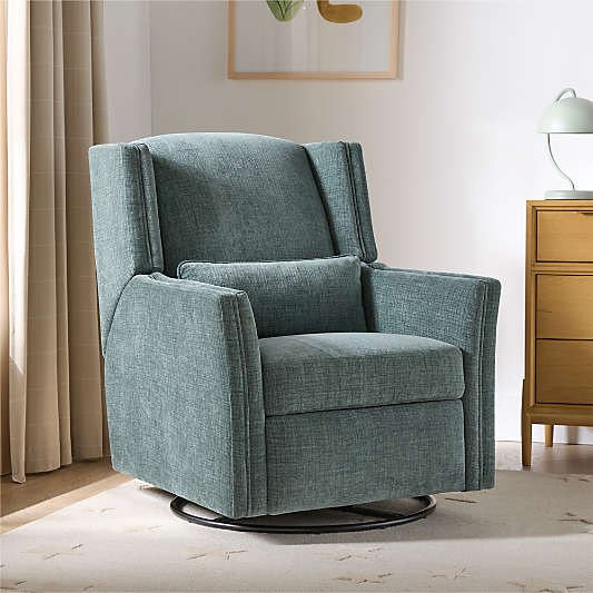 Sloane Forest Green Swivel Glider Power Recliner Nursery Chair