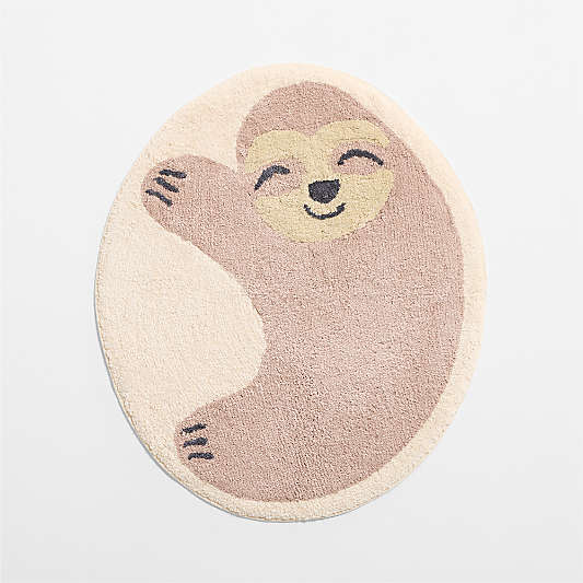 Sloth Purple 100% Organic Cotton Kids Bath Mat