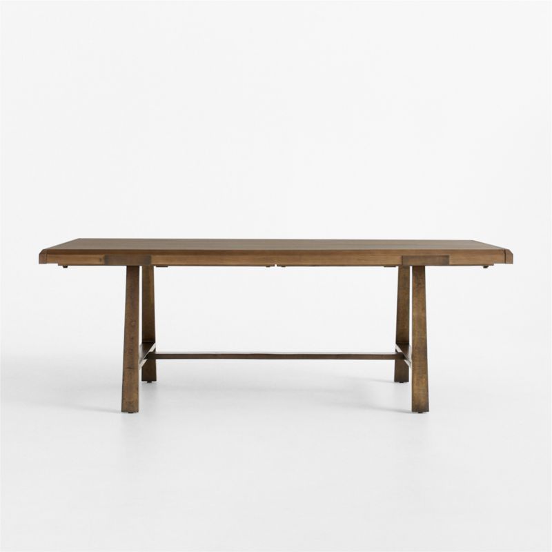 Silvan 82"-110" Burnished Brass and Warm Brown Oak Wood Extendable Dining Table - image 1 of 7