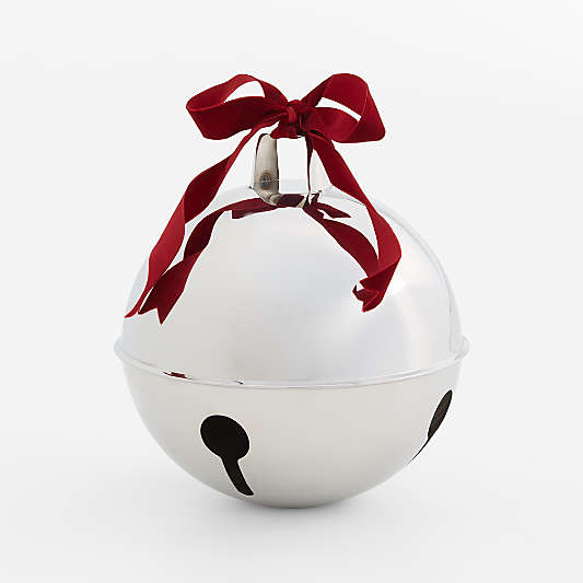 Decorative Silver Metal Holiday Bells, Medium 11"
