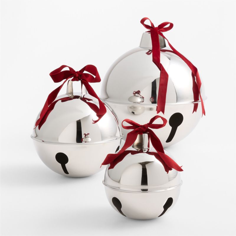 Decorative Silver Metal Holiday Bells, Small 7.5" - image 2 of 4