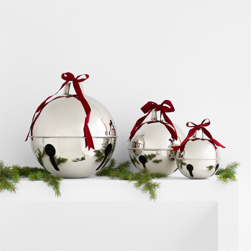 Decorative Silver Metal Holiday Bells, Small 7.5" - image 1 of 4