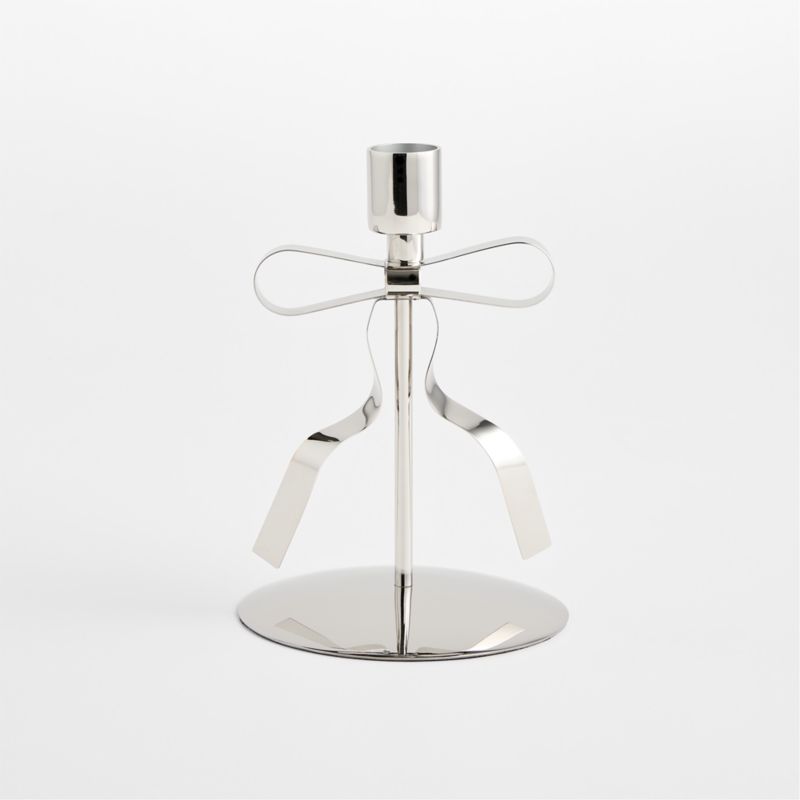 Silver Bow Taper Candle Holder - image 1 of 3