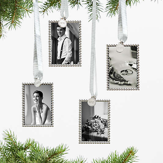 Silver Dot 2026 Frame Christmas Tree Ornament, Set of 4