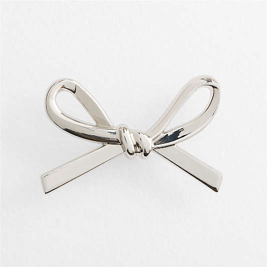 Silver Metal Bow Knob