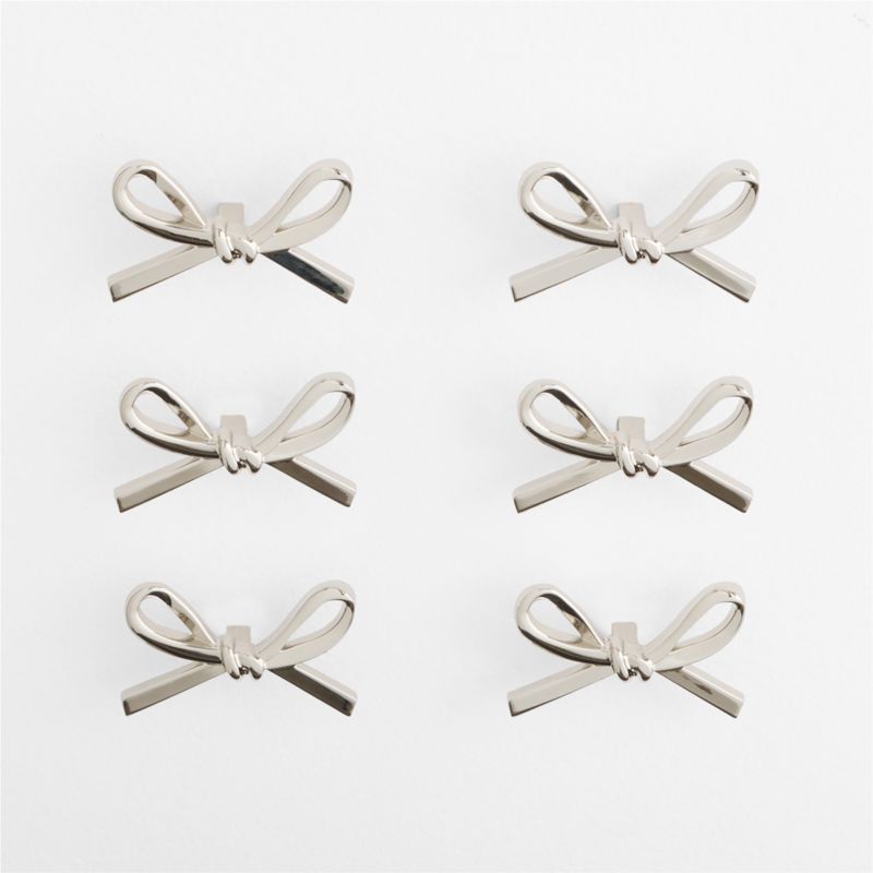 Silver Metal Bow Knobs, Set of 6 - image 1 of 6