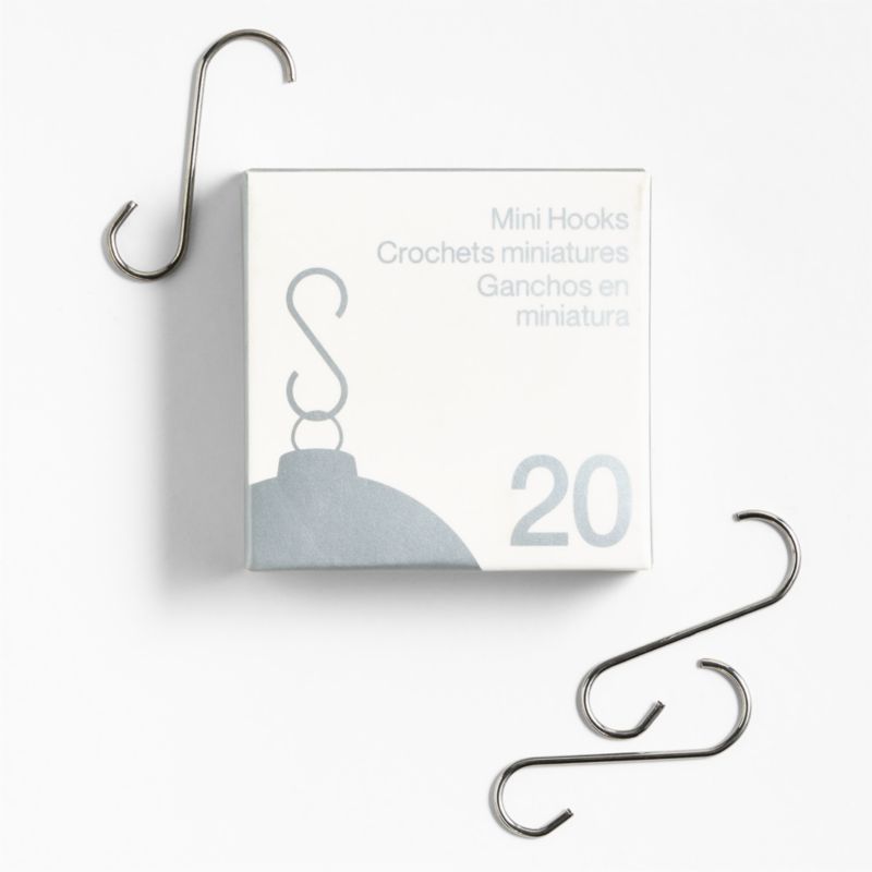 Mini Silver Christmas Tree Ornament Hooks, Set of 20 - image 1 of 2