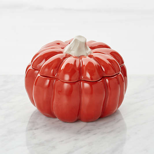 Small Pumpkin Serving Bowl with Lid