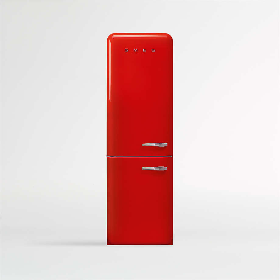 Smeg Red TwoDoor LeftHinge Refrigerator Crate & Barrel