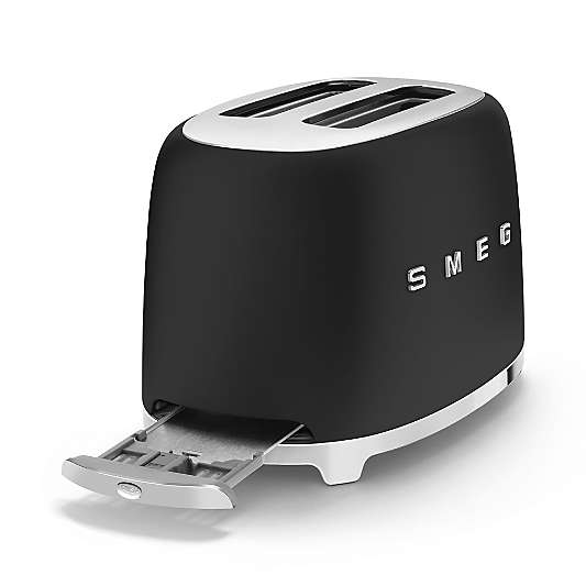 SMEG Matte Black 2-Slice Retro Toaster