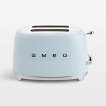 SMEG Pastel Blue 2-Slice Retro Toaster + Reviews | Crate & Barrel