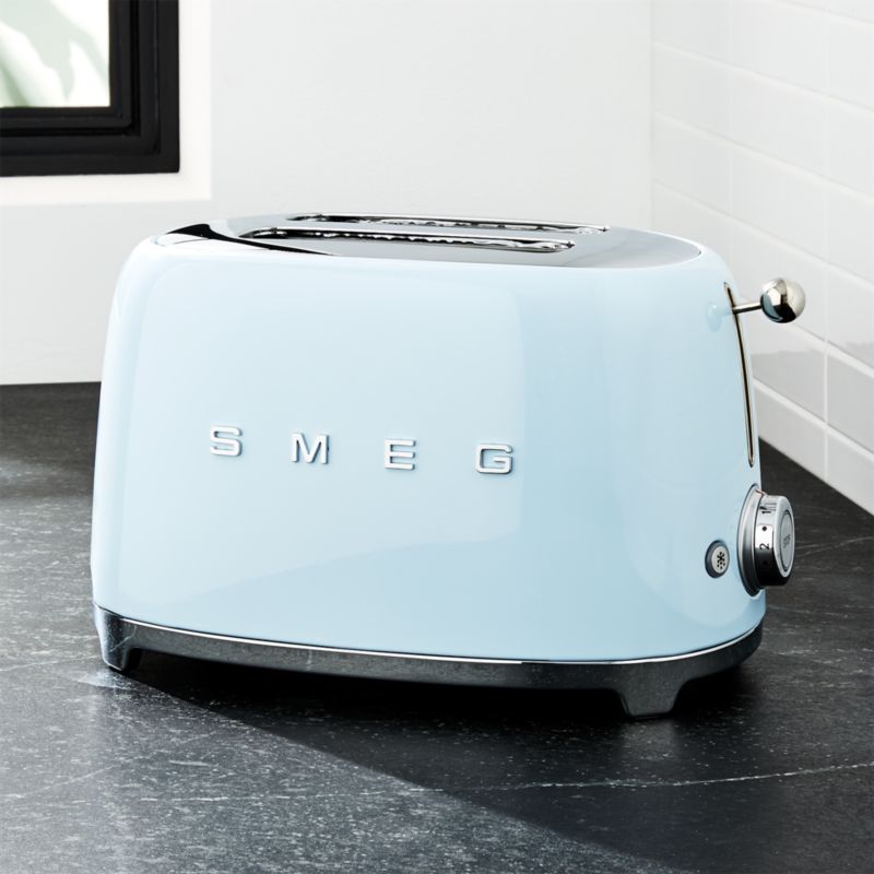 7-Piece Knife Block Set (Pastel Blue), SMEG