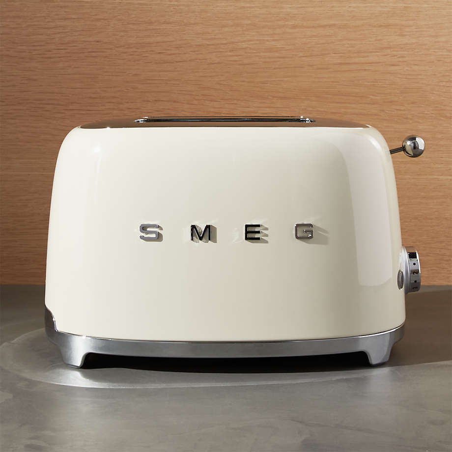 Smeg Cream 2-Slice Toaster + Reviews | Crate & Barrel