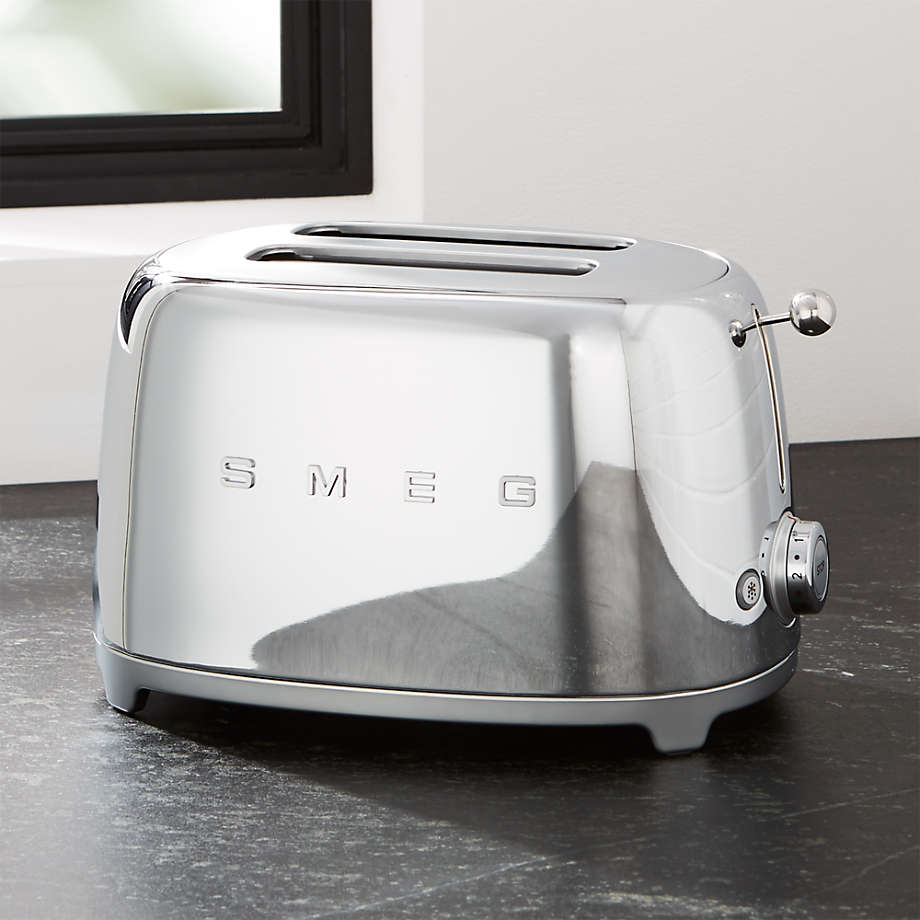 Smeg Silver 2Slice Retro Toaster + Reviews Crate & Barrel