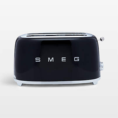 SMEG Black 4-Slice Long Slot Retro Toaster