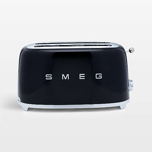 SMEG Black 4-Slice Long Slot Retro Toaster