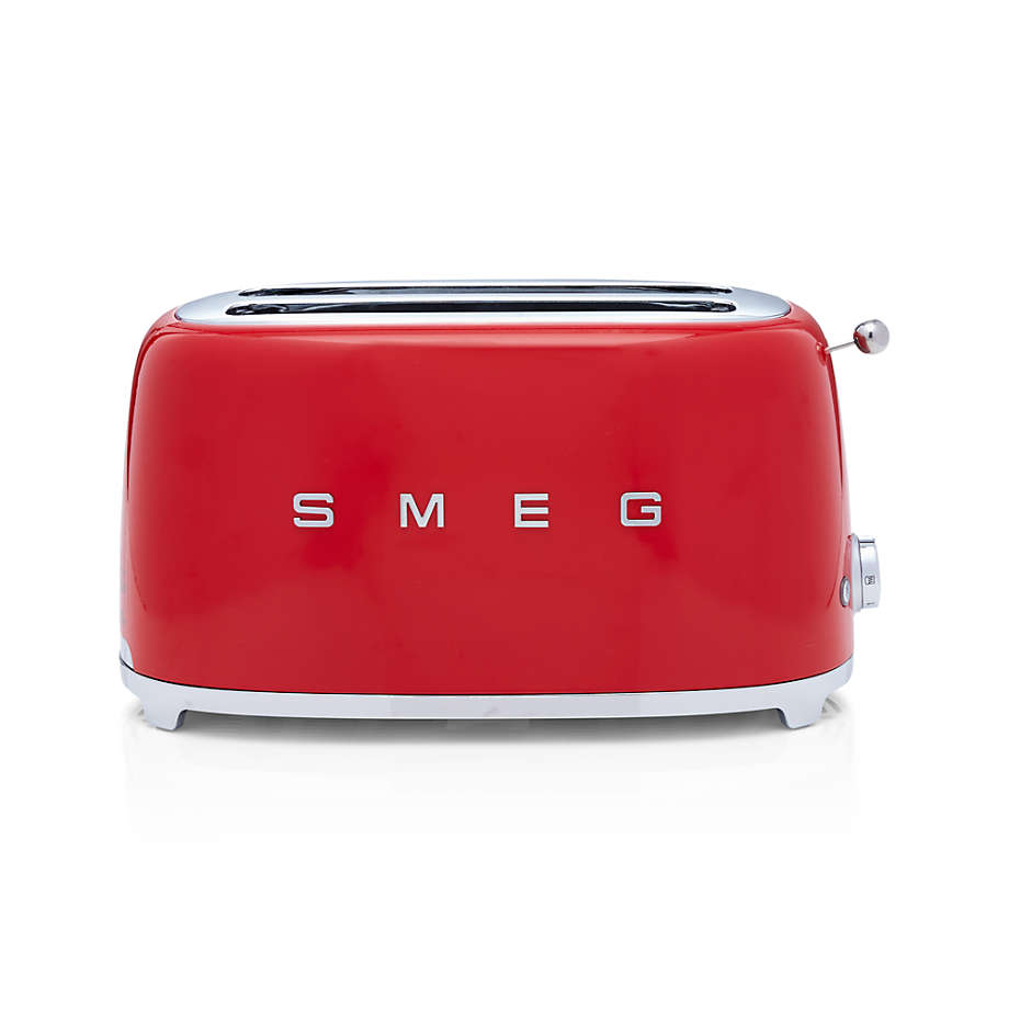 Toeschouwer gelijkheid Senator Smeg Red 4-Slice Retro Toaster + Reviews | Crate & Barrel