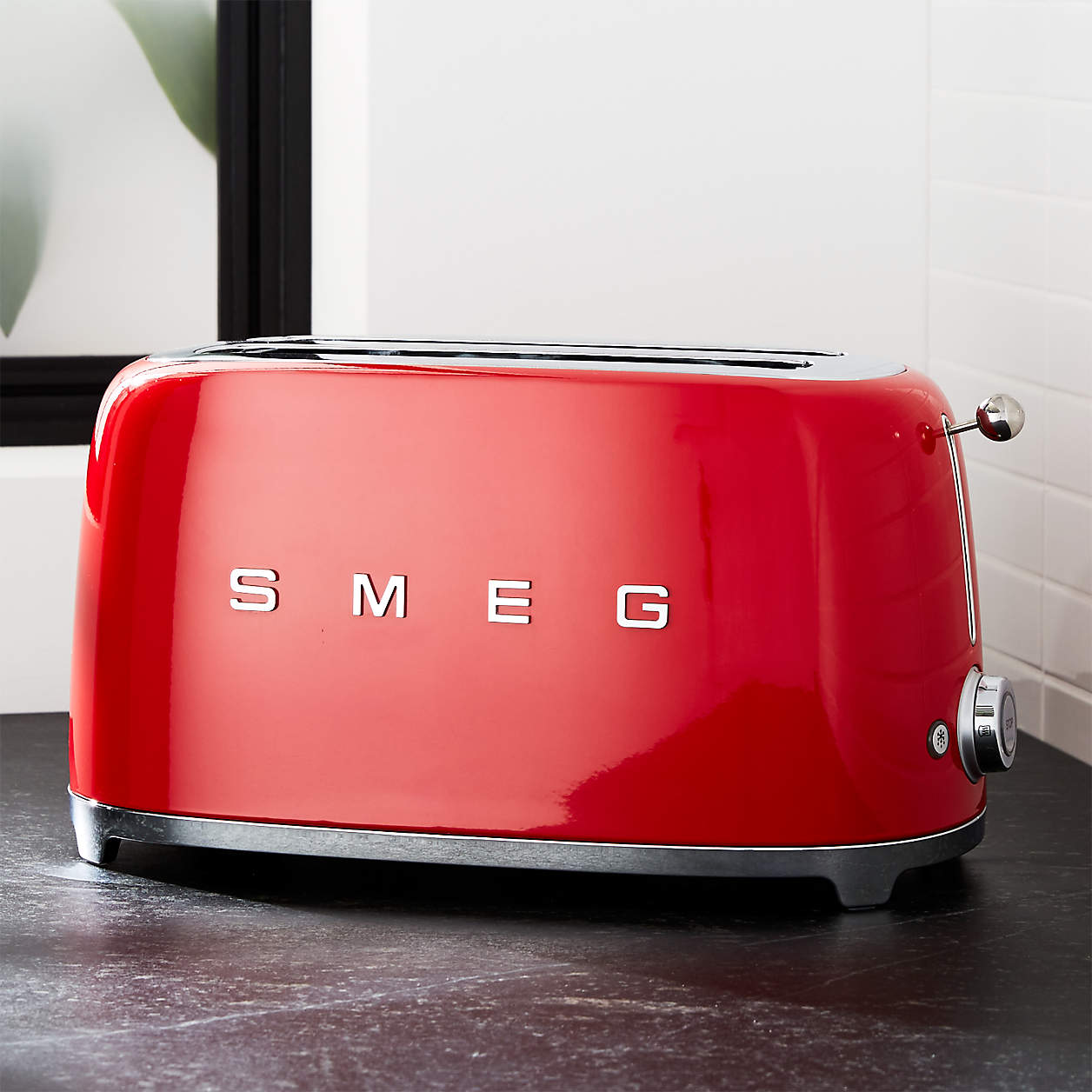 Smeg Red 4Slice Retro Toaster + Reviews Crate & Barrel