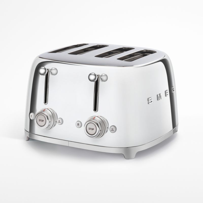 SMEG Chrome 4x4-Slice Toaster | Crate & Barrel