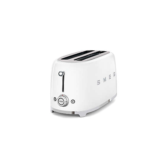 SMEG White 4-Slice Long Slot Retro Toaster