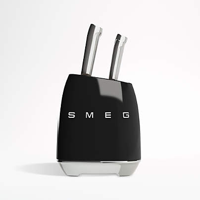 SMEG Black 7-Piece Knife Block Set