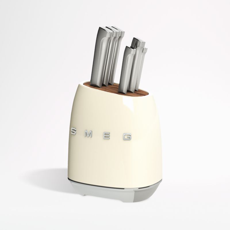 SMEG Creme 7-Piece Knife Block Set - image 2 of 8