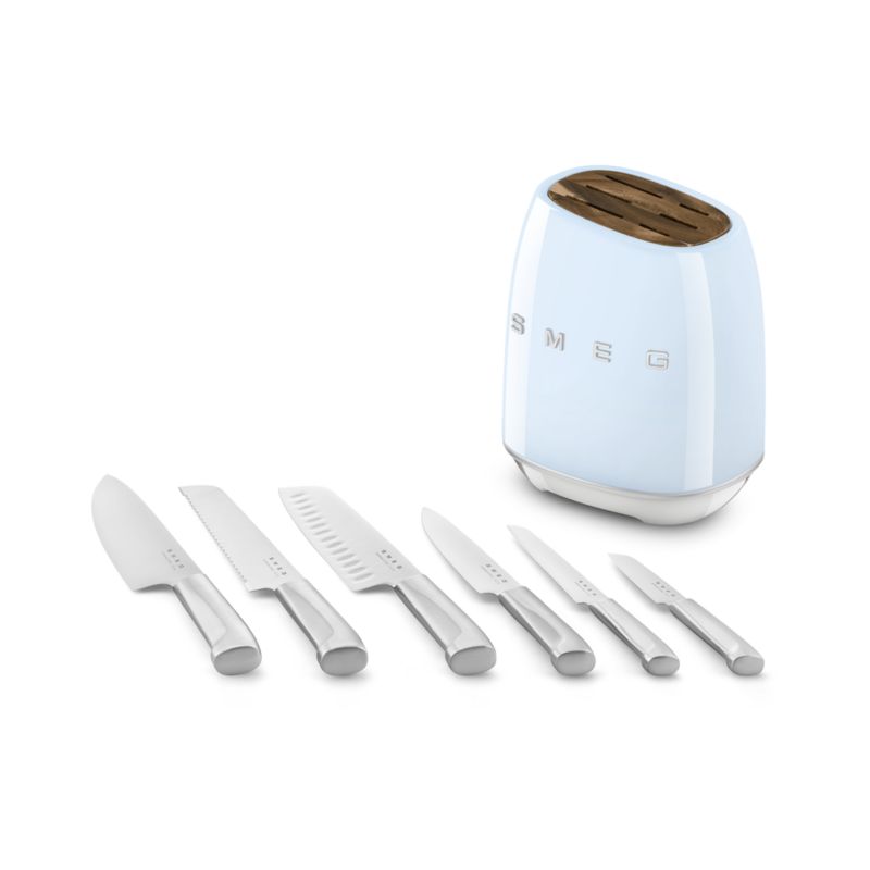 SMEG Pastel Blue 7-Piece Knife Block Set - image 6 of 8