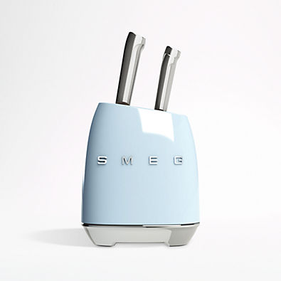 View SMEG Pastel Blue 7-Piece Knife Block Set details