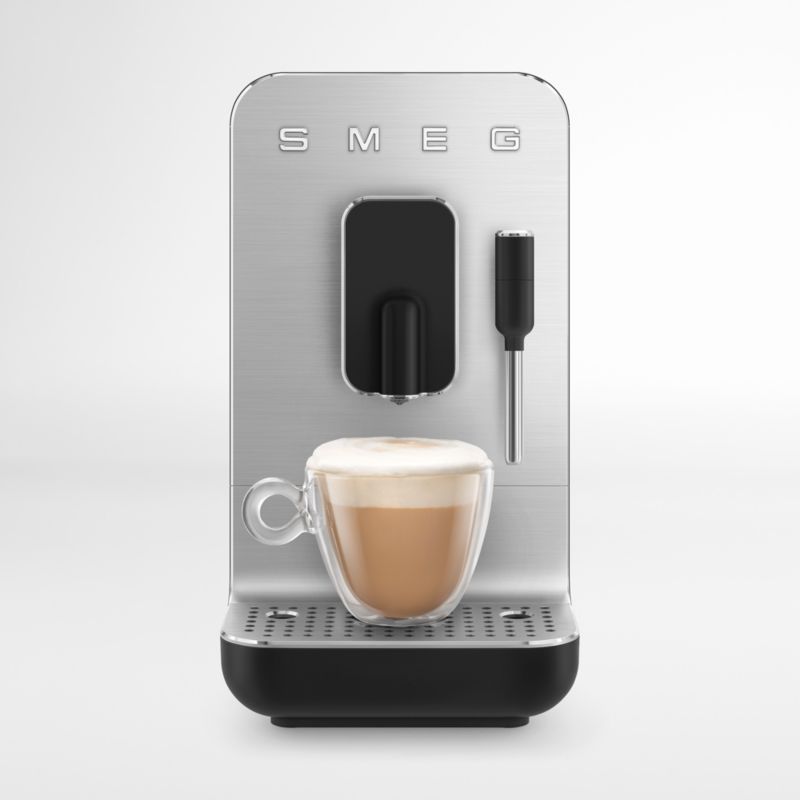 Smeg Black Automatic Coffee and Espresso Machine with Milk Frother