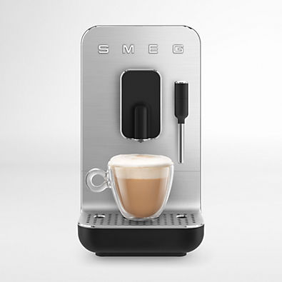 View SMEG Black Automatic Coffee and Espresso Machine with Milk Frother details