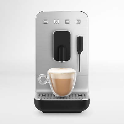 SMEG Black Automatic Coffee and Espresso Machine with Milk Frother