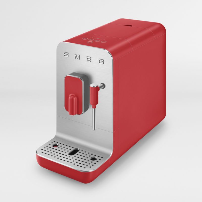 Smeg Red Automatic Coffee and Espresso Machine with Milk Frother ...