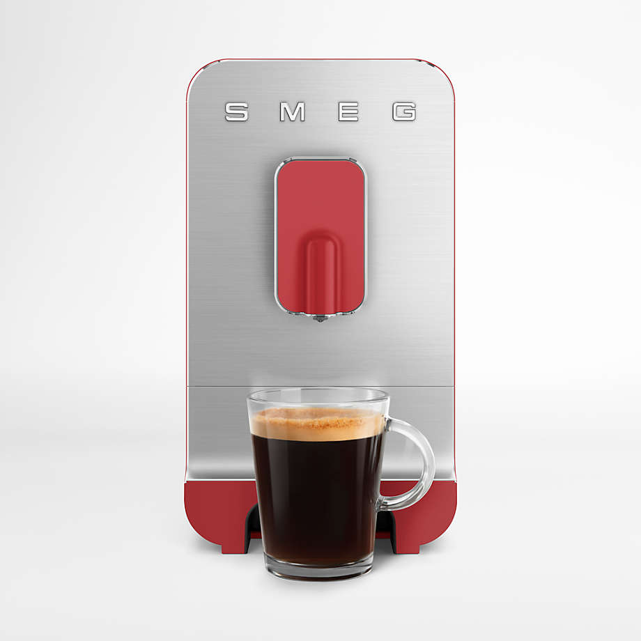 Smeg Red Automatic Coffee and Espresso Machine with Milk Frother +