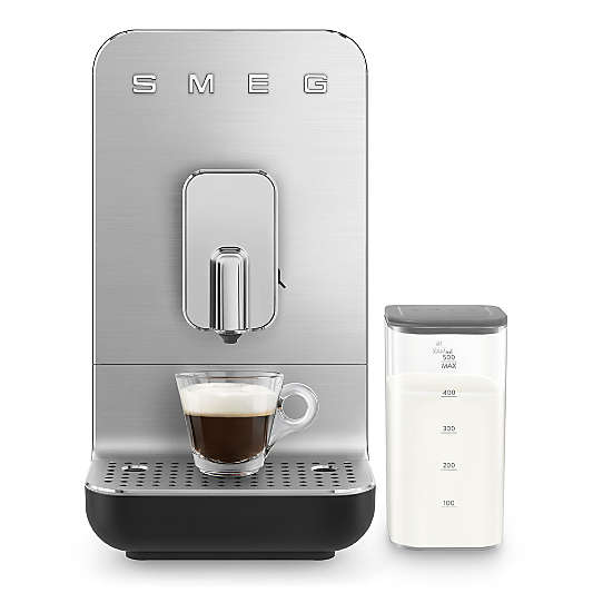 SMEG Matte Black Automatic Espresso Machine with Milk Frother