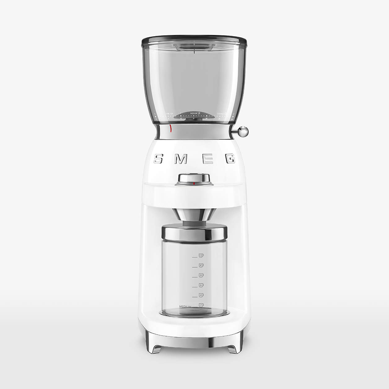 Smeg White Conical Burr Coffee Grinder