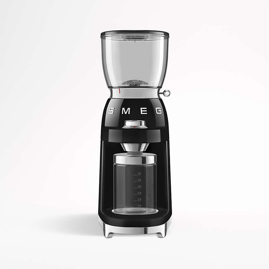 Smeg Black Conical Burr Coffee Grinder + Reviews Crate & Barrel