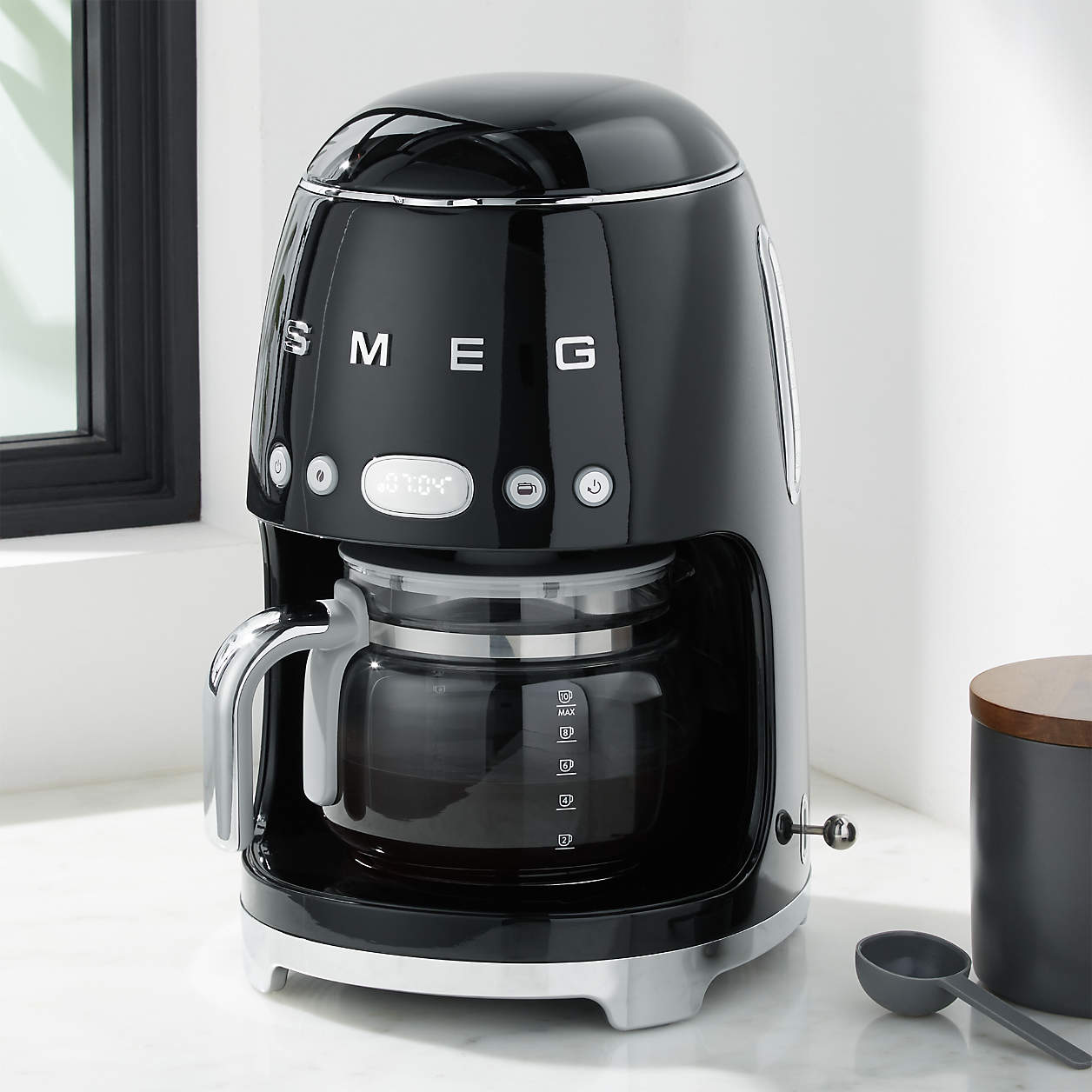 Smeg Black Drip Coffee Maker + Reviews Crate & Barrel