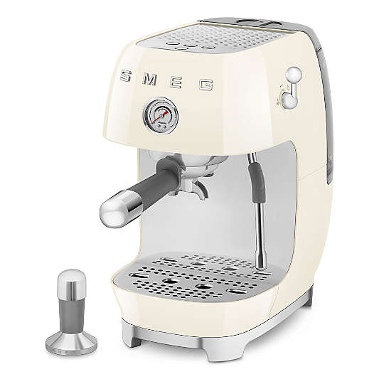 SMEG Cream Retro Manual Espresso Machine with Cold Brew