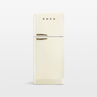 SMEG FAB50 Cream and Brass Right-Hinge Refrigerator