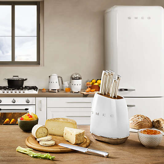 SMEG White 7-Piece Knife Block Set