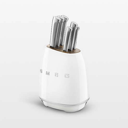 SMEG White 7-Piece Knife Block Set