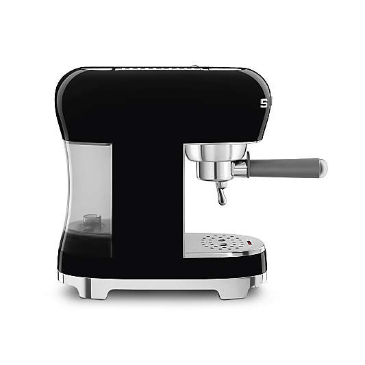 SMEG Black Retro Manual Espresso Machine with Steam Wand