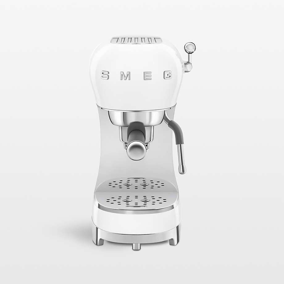 SMEG White Manual Espresso Machine + Reviews Crate & Barrel