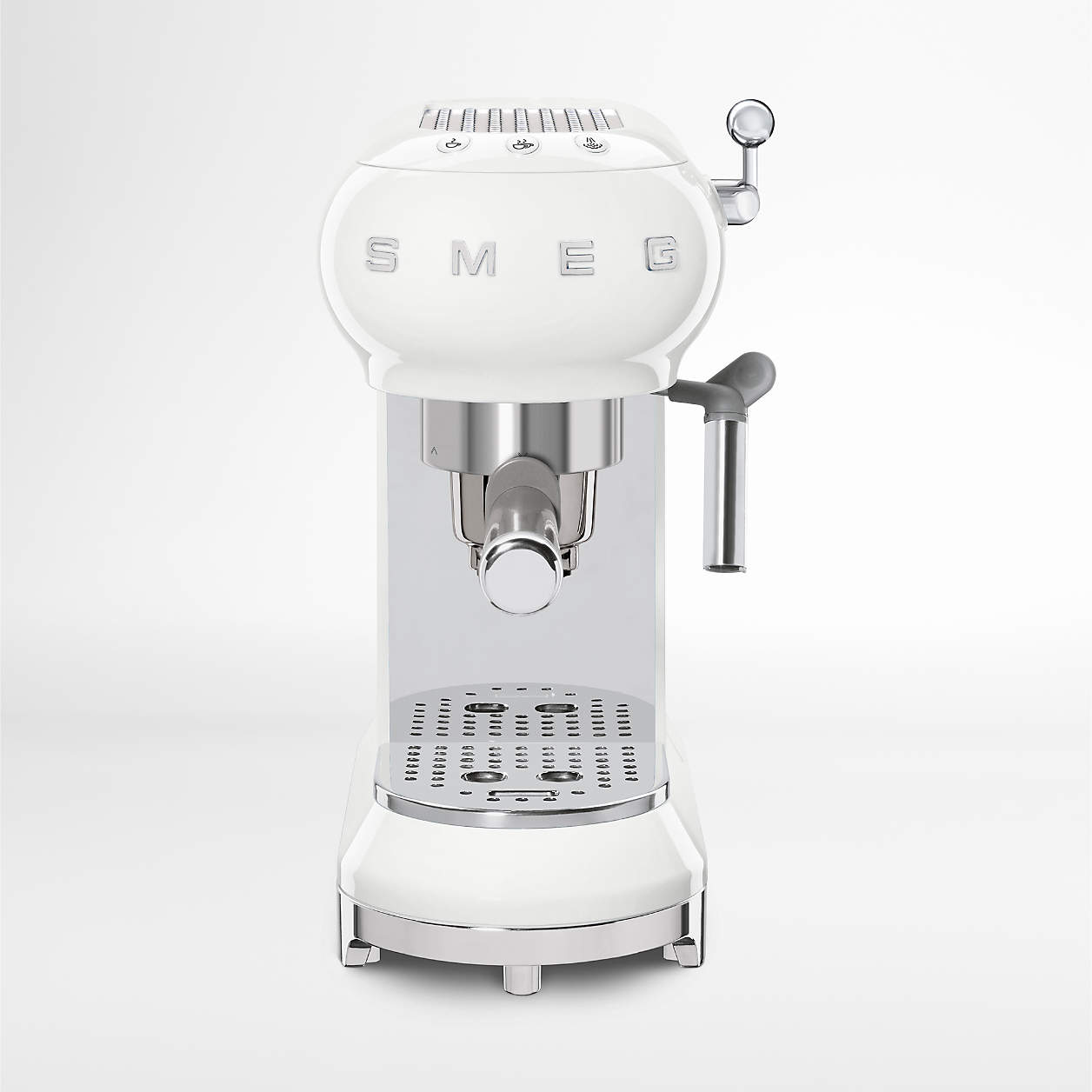 Smeg White Manual Espresso Maker + Reviews Crate & Barrel