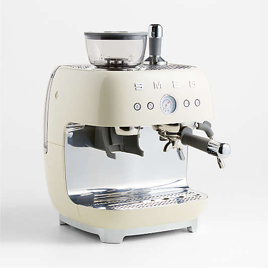 SMEG Cream Semi-Automatic Coffee and Espresso Machine with Milk Frother