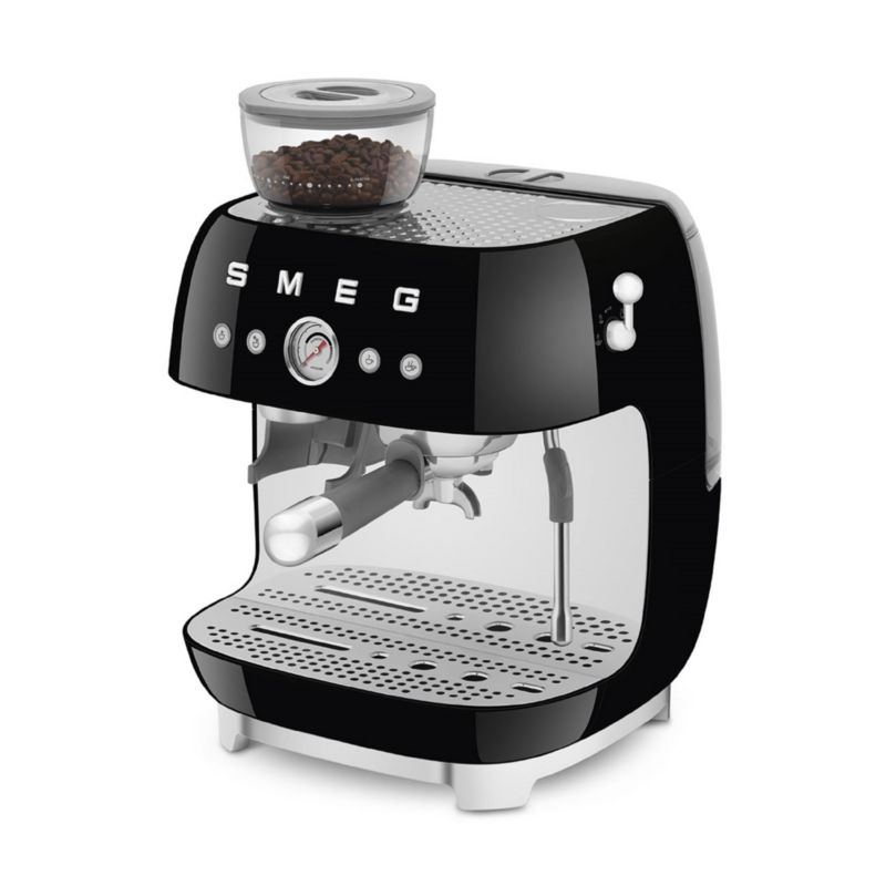 SMEG Black Semi-Automatic Coffee and Espresso Machine with Milk Frother - image 1 of 5