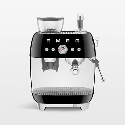 SMEG Black Semi-Automatic Coffee and Espresso Machine with Milk