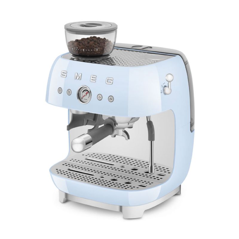 SMEG Pastel Blue Semi-Automatic Coffee and Espresso Machine with Milk Frother - image 4 of 5