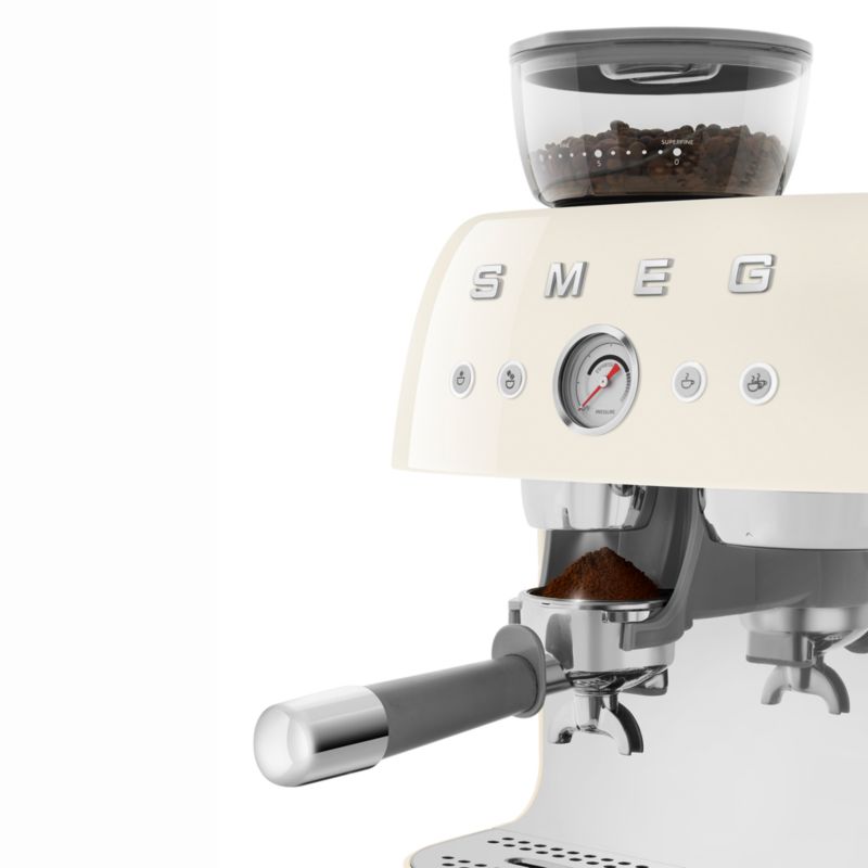 SMEG Cream Semi-Automatic Coffee and Espresso Machine with Milk Frother - image 8 of 9