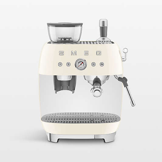 SMEG Cream Semi-Automatic Coffee and Espresso Machine with Milk Frother